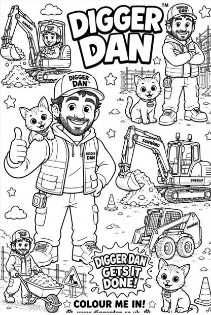 Digger Dan colouring poster preview